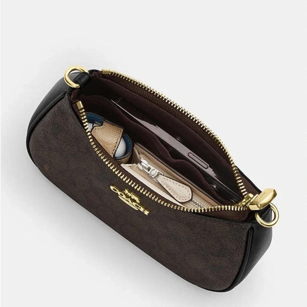 New COACH Teri Mini Crossbody Bag In Signature Canvas With Bow Print
